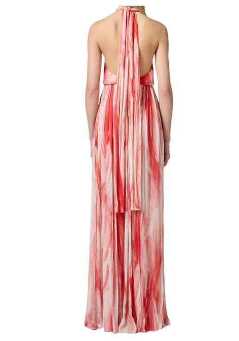 Abito Elisabetta Franchi donna ABR4752E2 CP9  burro rosso scollo americano stampa tulle ELISABETTA FRANCHI | Abiti | ABR4752E2CP9
